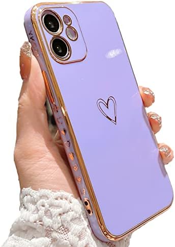 YKCZL е Съвместим с iPhone 12 Mini Case за жени и момичета, Луксозен калъф-броня с покритие по ръба, Сладък Калъф с пълна защита на обектива