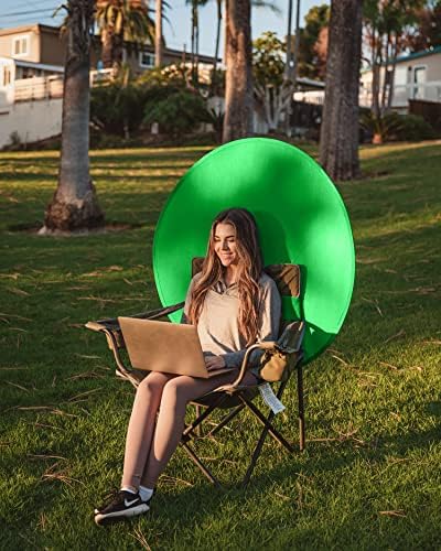 Webaround Big Shot 56 | Зелен | Портативен сгъваем фон за уеб-камери | Закрепени към всеки стол | Устойчив на бръчки плат | ултра-бързо