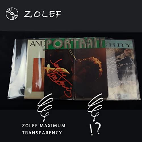 Външни договори за грамофонни плочи ZOLEF, 100 броя в опаковка, за 12-инчови грамофонни плочи, без приятелка, Прозрачно Защитно покритие,