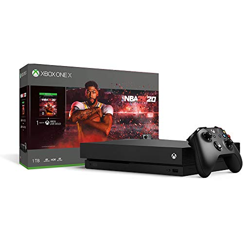 Конзолата на Microsoft CYV-00343 Xbox One X обем 1 TB, с NBA 2K20 и комплект безжични контролери с Activision Call of Duty