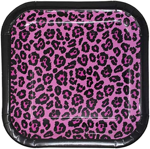 Комплекти празнични аксесоари Leopard Pink Deluxe (123 парчета на 16 гости) - Украса за партита с Розов леопард, Розово рожден