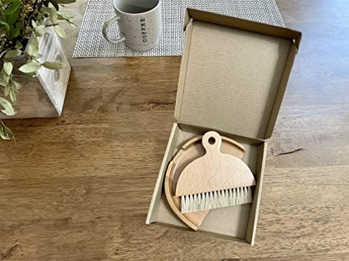 Екологично Чист дървен бамбук с сизалевой четина - Елегантен Комплект за ръчно четка и лопата за смет, който е подходящ за