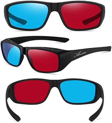 AoHeng Anaglyph 3D Очила Червени и Сини 3D Очила Филм Играта Червени /Сини 3D Очила в Голяма Рамка 2 ЕЛЕМЕНТА