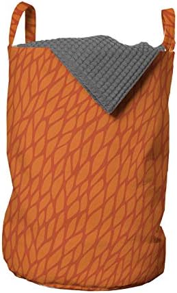 Чанта за дрехи Ambesonne цвят Жженого Портокал, Абстрактен Фигура листа, Скица на състава Природата за Растеж, Кошница за дрехи