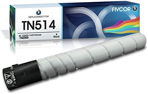 Рециклирана тонер касета FIVCOR TN514, Съвместима с Konica Minolta TN-TN 514-514K A9E8130 за принтер Minolta bizhub C458 C558 C658 с най-висока доходност 32000 страници (1 черен)