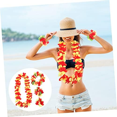 BESTOYARD Хавайски Lei Годишният Венец М Колие за Жени Плажни Колиета за жени 1 Комплект Хавайски Lei Хавайски Цветя Венец Хавайски
