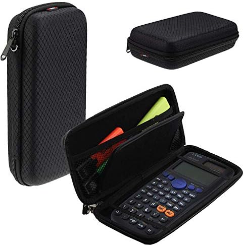 Navitech Черен графичен калкулатор, твърд калъф с чанта за съхранение, съвместими с научен калкулатор Kodac SC-301