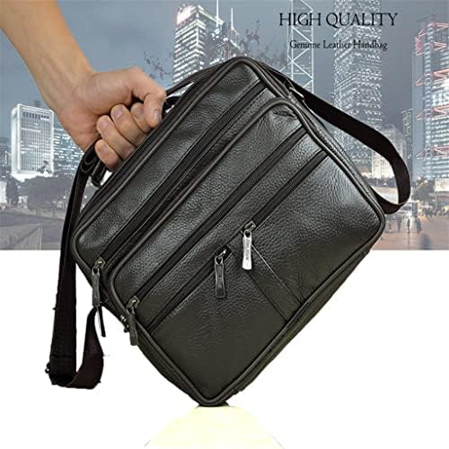 n/a Мъжка чанта през рамо, Мъжки чанти-месинджър от естествена кожа за момчета, Кафе чанта среден Размер, мъжки портфейл от