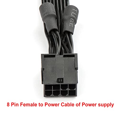 JOYJOM 8PIN PCIE Удлинительный кабел: Кабел за определяне на шума сонда графичен процесор 18AWG от 8 контакти до 8 контакти 6 + 2PIN PCIE шум Филтър захранващ Кабел карти Gracphics с 4 Фи