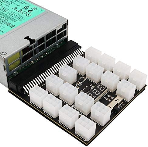 Захранващ Адаптер Breakout Board Мощност 1200 W захранване GPU, за майнинга 17 Пристанища, 6 Pin PCI-E