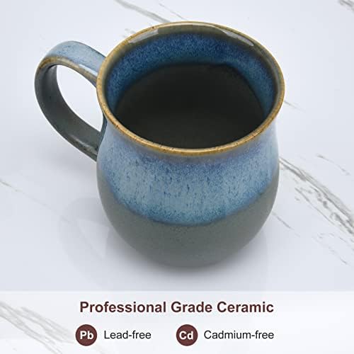 Големи керамични чаши за Кафе Otevymu обем 20 грама, Керамична чаша ръчна изработка с голяма дръжка за офиса и дома си, е лесно да се запази, може да се използва в микровъ?