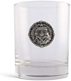 Vagabond House Пютър Лъвската Глава Акцент Двойна Олд Фэшн/Бар / Уиски /Сок / Рок чаша Regal Tumbler се Продава под формата на една