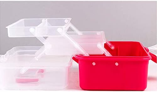 ZSHLZG Художествена кутия Пластмасова Прозрачна Трехслойная Преносим Кутия за съхранение на Преносим Кутия за инструменти 3 Слоя Сгъваема