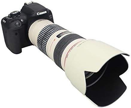 Сенник за обектив обектив JJC Professional LH74T с бяло цвете лале, съвместима с обектив Canon 70-200 mm F 4, Заменя Canon ET-74