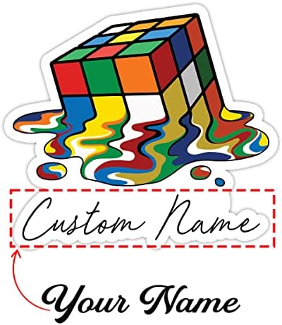 Персонализирани Етикети, Стикер с Потребителско име Rubik, Индивидуална опаковка от 3 Кубчета на Рубик с размери 3x4 инча, Винилови Стикери