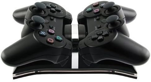 Двойно зарядно устройство SODIAL (R), която е Съвместима с контролер на Sony PS3 черен