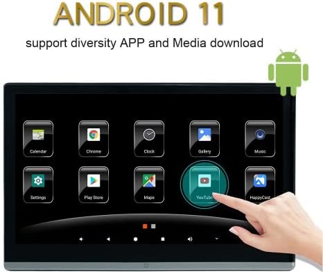 ABUWU 13,3-Инчов Авто Таблет на Подголовнике, Android 11,0, Автомобили и Развлекателна Система за Задно виждане, Видео за задната