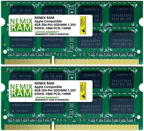 Оперативна памет NEMIX 64 GB (комплект за ъпгрейд 4x16 GB) DDR3-1866 sodimm памет, съвместима с Apple iMac 27 до Края на 2015 г., с дисплей