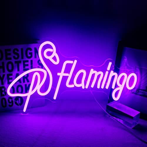 Неонова реклама с Wanxing Flamingo Лилаво Led Неонови Надписи за декора на стените с захранван от USB с Шарени фламинго и Букви, Неонови