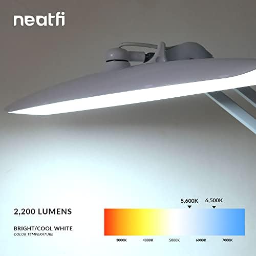 Led лампа Neatfi XL 2200 Лумена, Суперяркая настолна лампа с мощност 24 W, 117 бр. SMD LED, 4 Нива на яркост, с регулируема яркост, led лампа