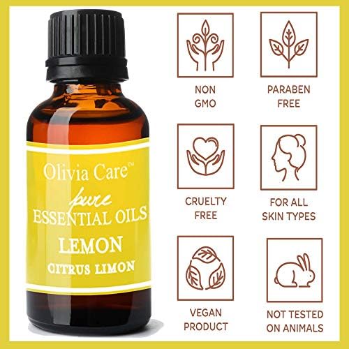 Етерично масло от лимон Olivia Care – натурално, чисто и веганское. Терапевтичен клас и са подходящи за ароматерапия, масажи, Дифузьор,
