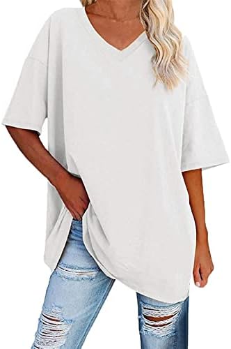 Риза на широко Райе Дамски Годишният Неконсолидиран С V Образно деколте На Раменете Модни Однотонная Тениска С Къс Ръкав