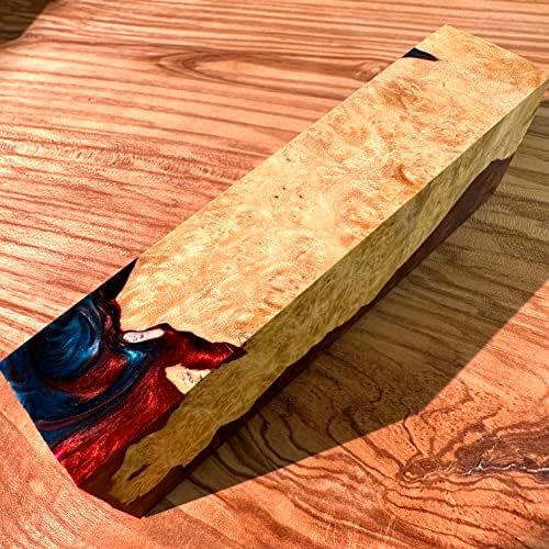 Burl Hybrid Стабилизиран дървен материал Дървен Блок Струговане Billet Блок има течаща Дръжка на Нож Нож за Стабилизиране на ножа (G1)