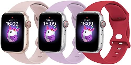 NewJourney/ Детски каишка за Apple Watch (3 опаковки), водоустойчив мек силиконов спортен лента, въжета за Apple Watch, за момчета и