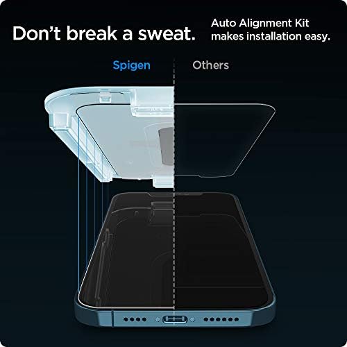 Защитно фолио от закалено стъкло Spigen [GlasTR EZ FIT] 2 опаковки и ултра Хибриден калъф, предназначен за iPhone 12 Pro Max (2020 г.)