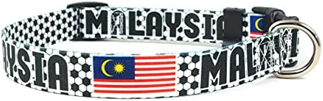 Нашийник за кучета | Футбол |Футбол / Futbol | Флаг Малайзия | Xtra Large, Голям, Среден, малък, Много Малък | Произведено в САЩ