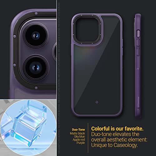 Калъф Caseology Skyfall Clear, който е Съвместим с калъф iPhone 14 Pro 5G (2022) - Лилаво