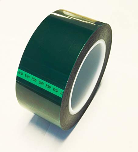 Электростатическая лента Bertech, 5 Инча x 72 Ярд, Зелена, Полиестерен филм с силиконово лепило