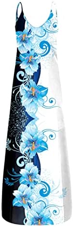 Жена Пролетта рокля Fragarn 2023, Ежедневното Модно Дамско Дълга рокля без ръкави с V-Образно деколте и принтом