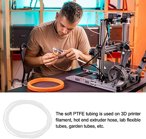 Маркуч от PTFE с изолация за маркуч Rebower, [за 3D-принтер с конци] - 0,6 мм idx1 мм ODx16,4 фута / Прозрачен / 1 бр.