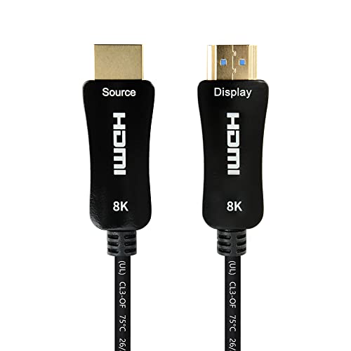 iBirdie 8K оптичен кабел HDMI 2.1 50 Фута в стената с рейтинг CL3 (8K60hz 4K120hz HDCP 2.3 2.2 48 gbps) ultra-висока скорост, съвместима с Apple-ТВ Dolby Vision Atmos PS5 Xbox 3080 3090