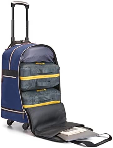 Biaggi Zipsak Boost - Разширение на ръчния багаж с дръжката на количката - Идеално място за туристи, е на път! (Тъмно синьо)