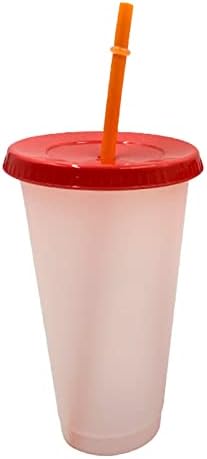 Чашка C-LARSS, Променящи Цвят, с Капак и Соломинками за деца, Херметически затворени Чаши за студени напитки от ПОЛИПРОПИЛЕН, Чаши за