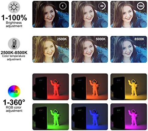 Newmowa RGB Video Light Преносими led лампа за телефон, таблет, лаптоп, 360 ° Пълноцветен CRI 95 + с регулируема яркост от 2500