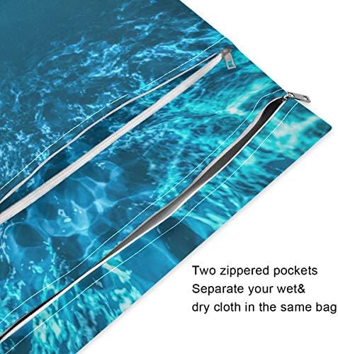 Водоустойчив Мокри чанти KEEPREAL с Подводен плажен принтом - Машинно Пране | Влажна Суха Чанта за Филтър Памперси, Бански, детска