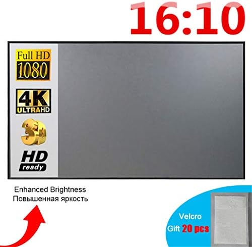 Екран за проектор FZZDP 16:10, 100 и 120 см Отразяваща Текстилен Плат Прожекционен Екран за YG300 DLP LED Видео в прожектор (Размер: 30 см)