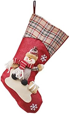 Коледни Чорапи, Окачени Чорапи за Камината Семейно Коледна Украса Украса на Празнични Партита Витражные Пакети