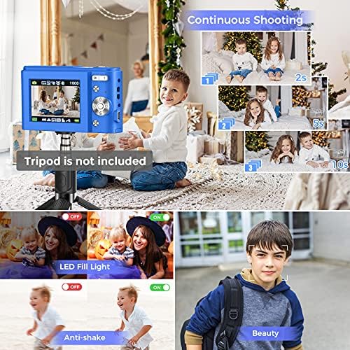 Цифров фотоапарат, Детска камера с автофокус в режим на зареждане NEZINI 2, Мини-камера за видеоблогинга с разделителна способност Full HD