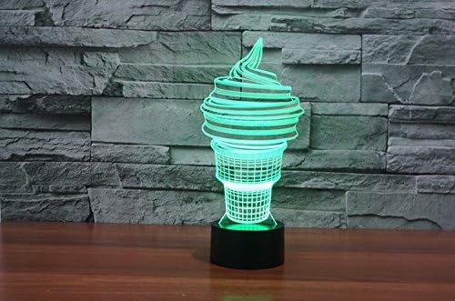3D Сладолед лека нощ USB Сензорен Прекъсвач Декор Тенис на Маса Оптични Илюзии Лампи 7 Цвята Променящите се Светлини Led Настолна Лампа Коледа Къща Любовта детски Рожд?