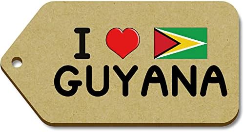Подарък тагове Azeeda 10 x I Love Guyana 66 mm x 34 mm (TG00109874)