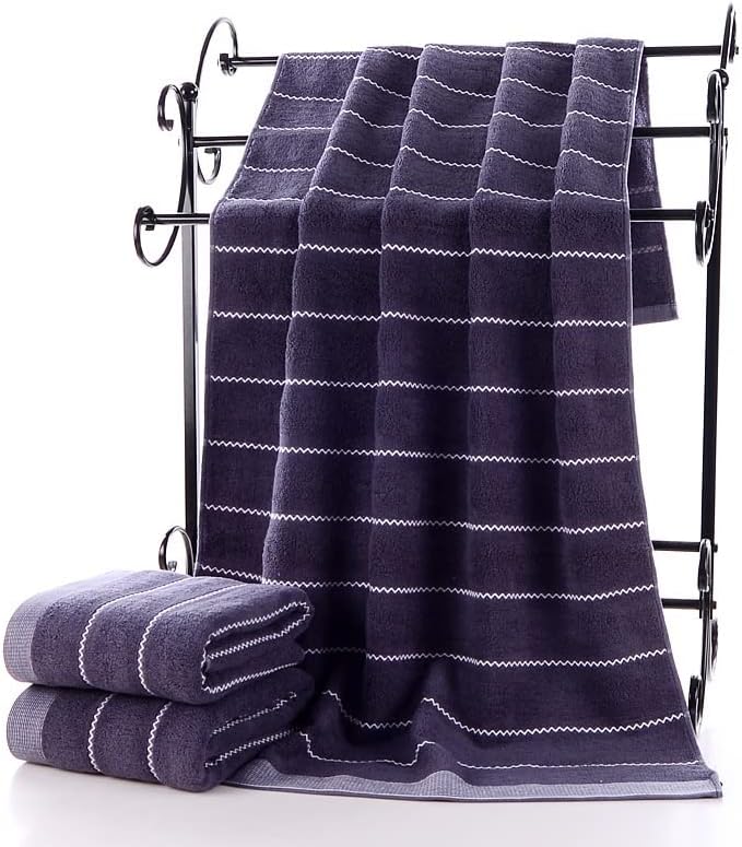 YFQHDD Быстросохнущий комплект памучни кърпи от 3 части с шарени вълна на вода 1 кърпи за баня 2 Кърпи за ръце За възрастни Однотонное Голяма