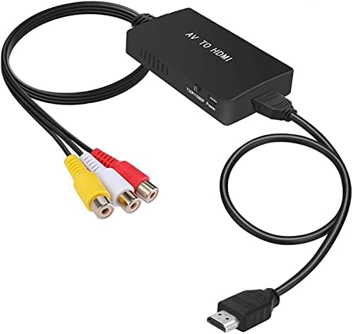 Конвертор Tengchi RCA в HDMI, комбиниран адаптер за HDMI Поддръжка на 1080P Съвместим с PS one, PS2, PS3, STB, Xbox, VHS, видео, DVD плейър
