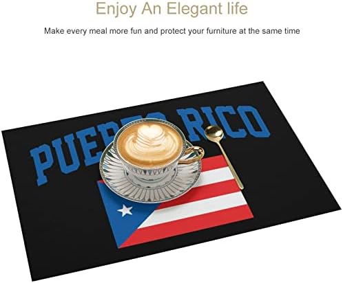 Флаг Пуерто Рико PVC Настолни Изтривалки Почистваща Кърпички Покривка Настолна Тампон за масата за Хранене
