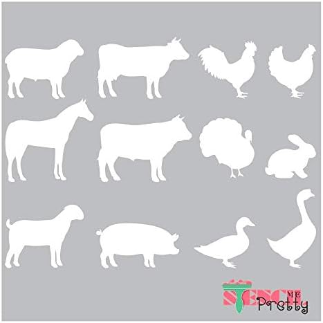 Шаблони за фермерска къща - Винил Шаблони за животни в стопанството за рисуване върху дърво за Еднократна употреба, най-Добрият модел с големи