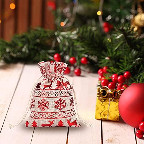 Guolarizi Бельо За Съхранение на Бельо Снежинка Бонбони Подарък Памучен чанта Чанта С Джоб на съвсем малък Коледни Много