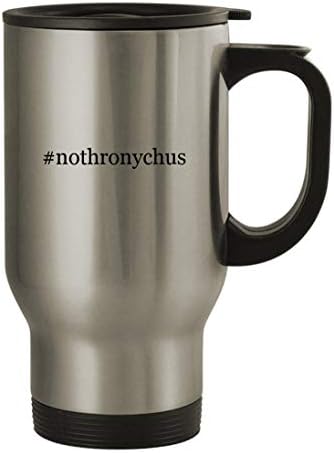 Подарък дрънкулки nothronychus - Пътна Кафеена Чаша с Хэштегом от Неръждаема Стомана с тегло 14 грама, Сребрист